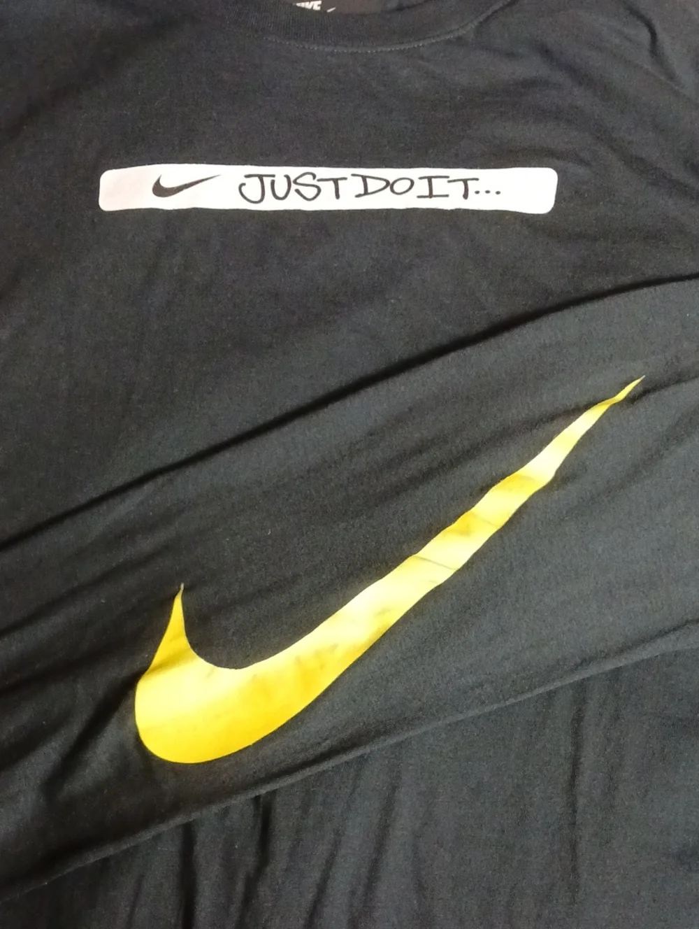 Nike Frequency Black Long Sleeve Tee Just Do It Sleeve Graphic Athletic Size XXL
